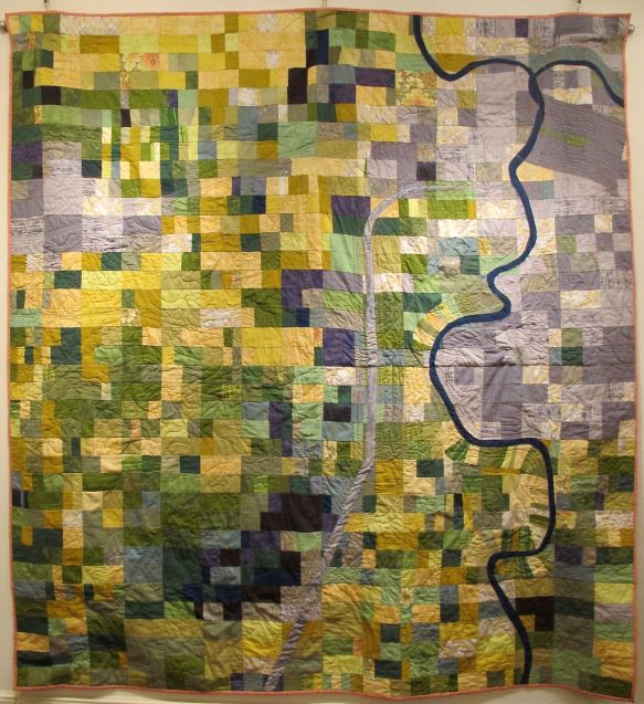 Cartography Quilt: Sacramento and Surrounds by Adrienne St. John