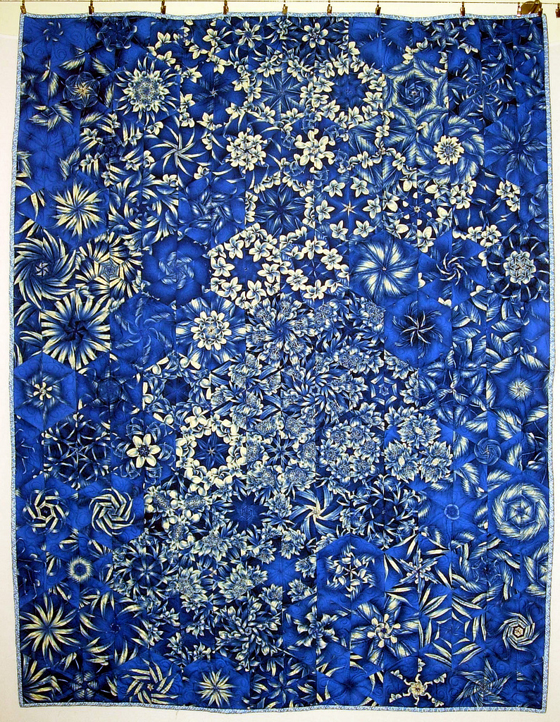 Blue Flowers Quilt by Stacey Sharman of Peppermint Pinwheels