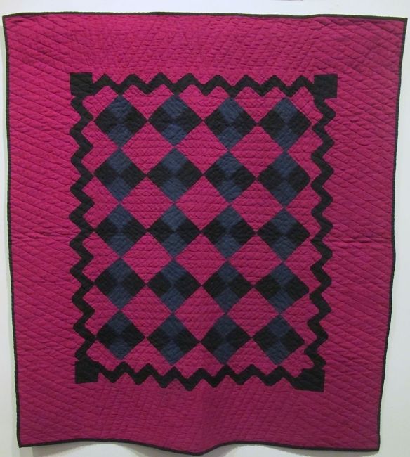 Four Patch with Zig Zag Border, c. 1890-1910 Unknown maker. Cotton.